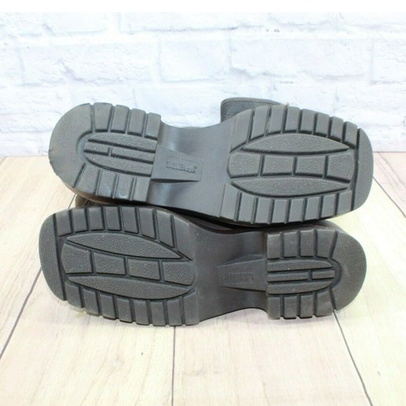 LL Bean Brown Leather Pull On Faux Fur Heeled Tall Boots Size 8 - Picture 11 of 11